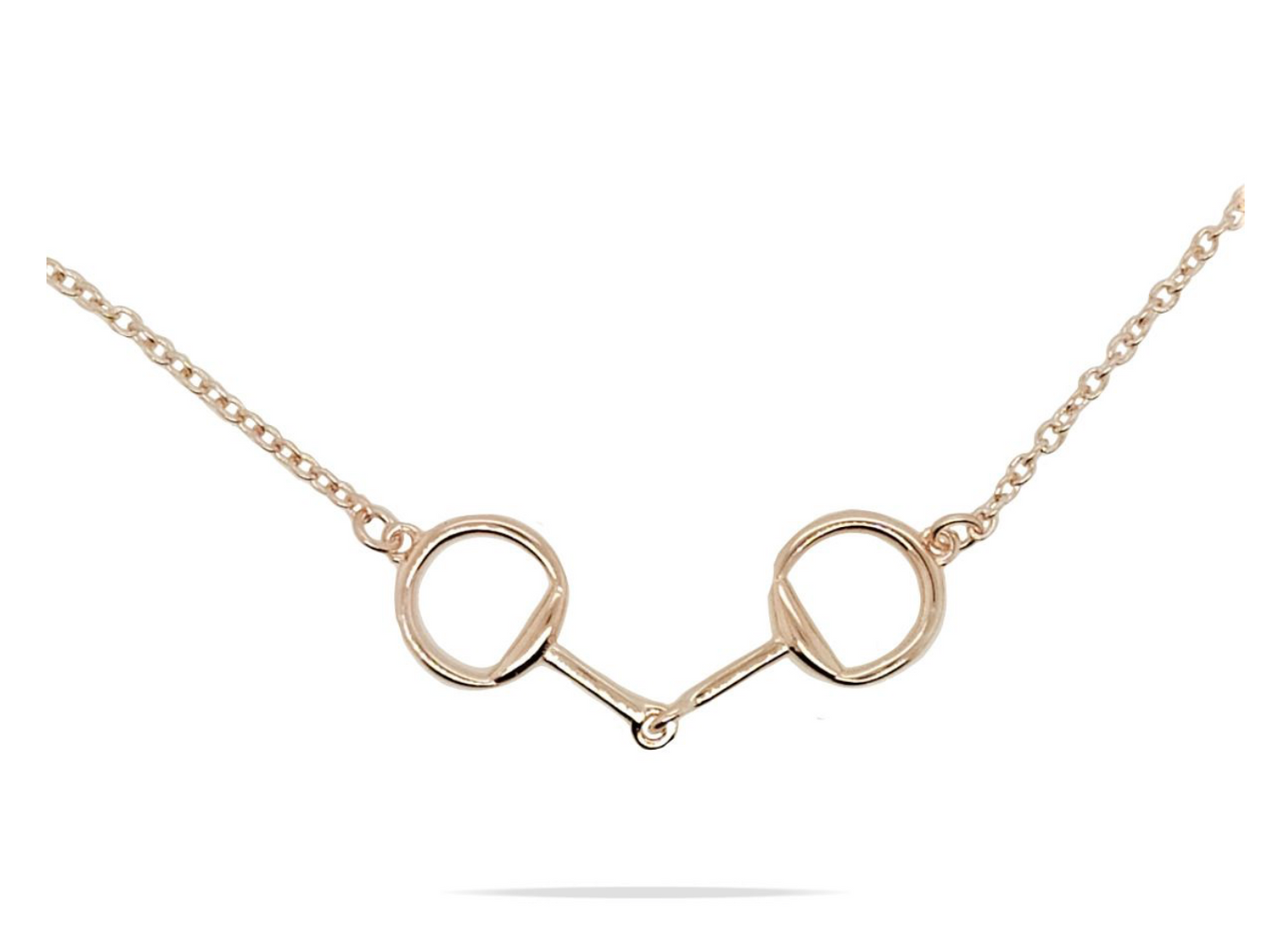 Rose Gold Snaffle Pendant Necklace