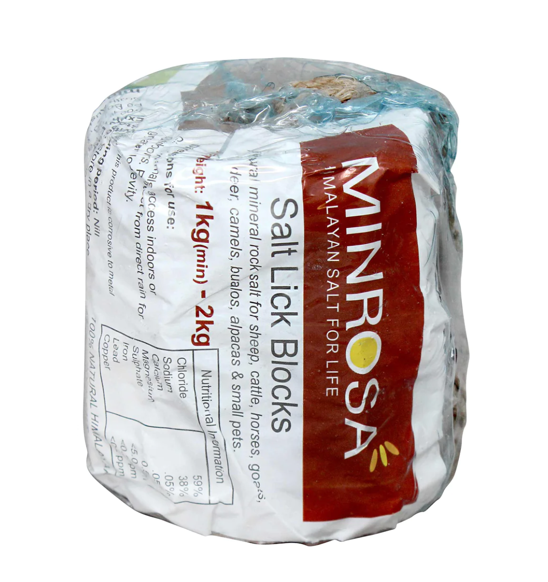 Minrosa Himalayan Salt Lick Block with Rope 1kg